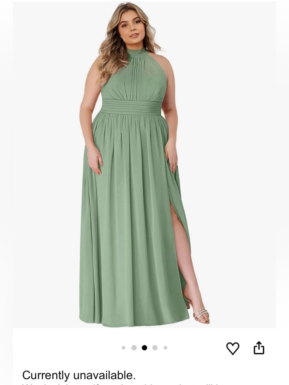 Elegant Halter Azazie Maxi Dress in Sage Green